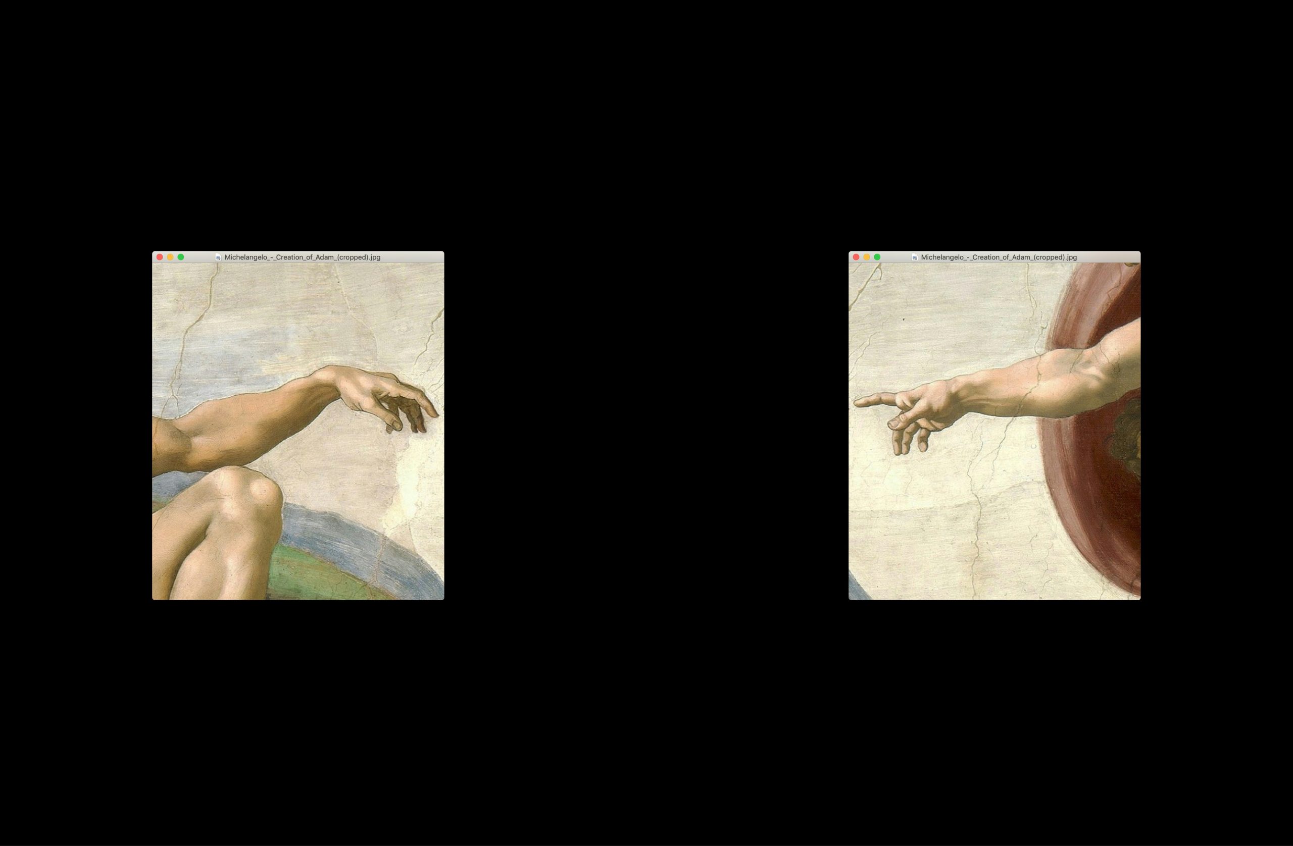 Before and after comparison of videos with and without text overlays