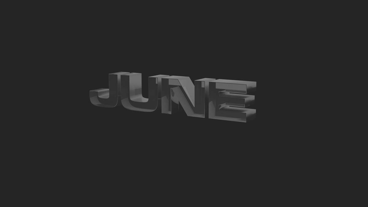Glass Month Text | June | Blender 3D