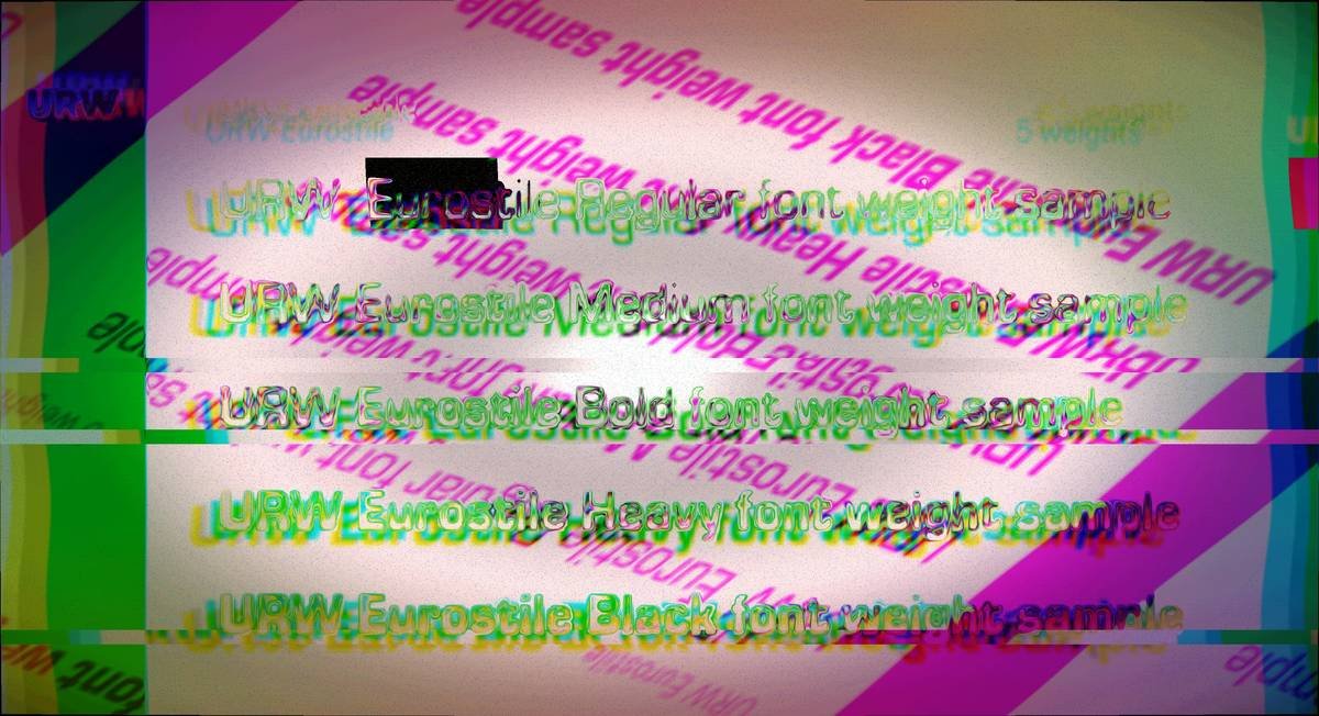 Glitch art with abstract text and diagonal lines